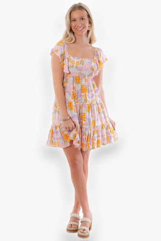 MINKPINK Retro Floral Soleil Mini Dress-Dresses-MinkPink-L. Mae Boutique & Wild Mabel Clothing