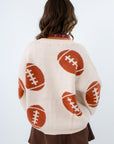 Ivory cardigan with oversized fit and functional buttons