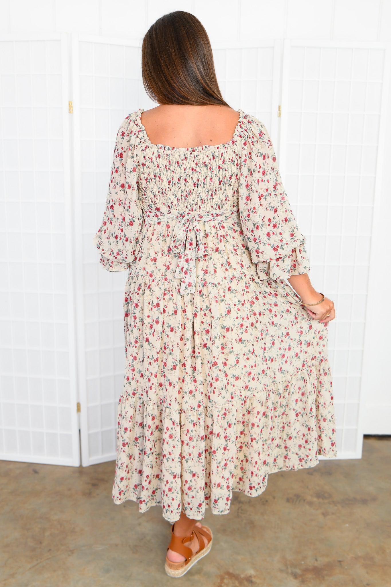 Meadow Muse Floral Midi Dress-Dresses-&Merci-L. Mae Boutique & Wild Mabel Clothing