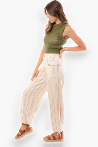 Meet Me at the Shoreline Pants-Bottoms-En Creme-L. Mae Boutique & Wild Mabel Clothing