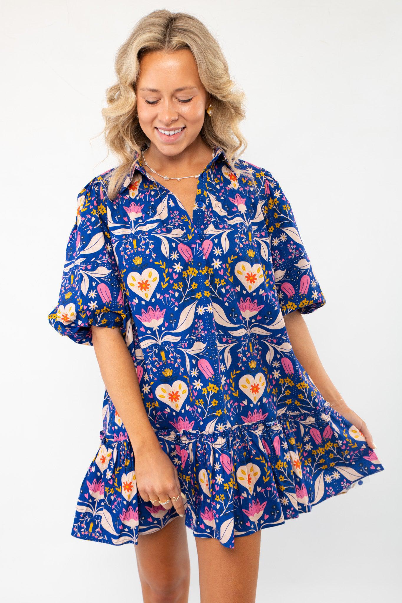 Morgan Folk Love Mini Dress-Dresses-Sincerely Ours-L. Mae Boutique & Wild Mabel Clothing