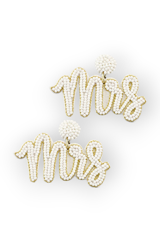 Mrs. Ivory Beaded Earrings-Golden Stella-L. Mae Boutique