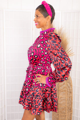 Multi Color Animal Print Button Up Dress-Dresses-Fate-L. Mae Boutique & Wild Mabel Clothing