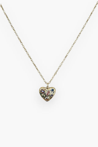 Multi-Gem Gold Heart Pendant Necklace-Jewelry-Pannee-L. Mae Boutique & Wild Mabel Clothing