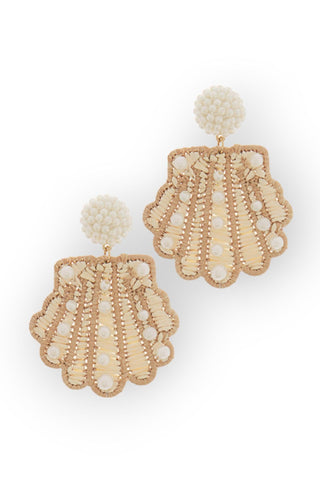 Natural Shell Pearl Earrings-Golden Stella-L. Mae Boutique