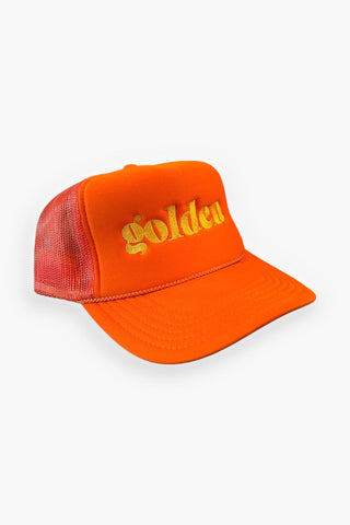 Orange "Golden" Trucker Hat-Happi Style-L. Mae Boutique