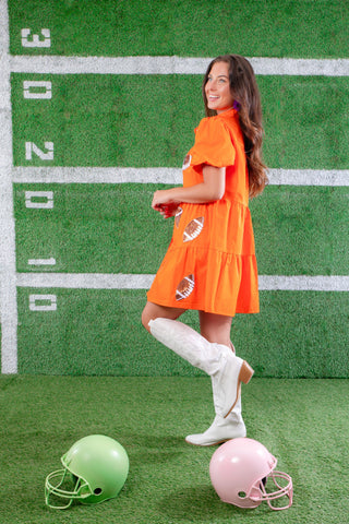 Orange Sequin Football Dress-Lula the Label-L. Mae Boutique