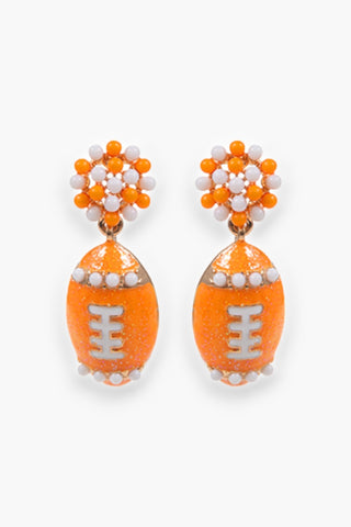 Orange & White Petite Football Earrings-Jewelry-Golden Stella-L. Mae Boutique & Wild Mabel Clothing