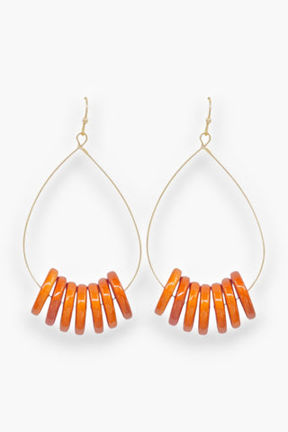 Orange Wire Tear Drop Disc Earrings-Jewelry-Golden Stella-L. Mae Boutique & Wild Mabel Clothing