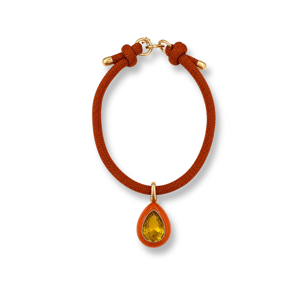 Orange Topaz Gem Cord Necklace