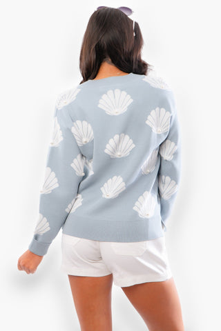 Outerbanks Seashell Print Sweater-2.7 August Apparel-L. Mae Boutique