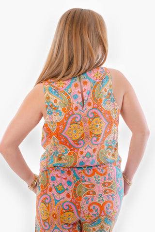 Paisley Print Tank Top-Tops-Fate-L. Mae Boutique & Wild Mabel Clothing