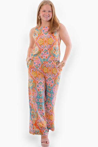 Paisley Print Wide Leg Pant-Fate-L. Mae Boutique