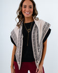 Paisley Bandana Reversible Black/Cream Triangle Scarf