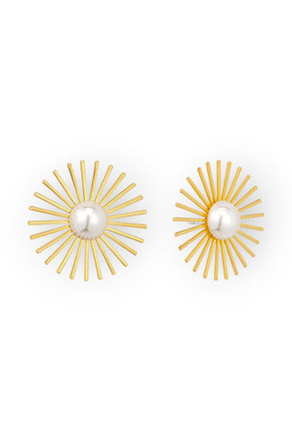 Pearl & Gold Burst Earrings-Jewelry-Golden Stella-L. Mae Boutique & Wild Mabel Clothing