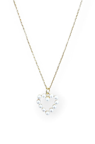 Pearl Gold Heart Necklace-Jewelry-Luxe Group-L. Mae Boutique & Wild Mabel Clothing