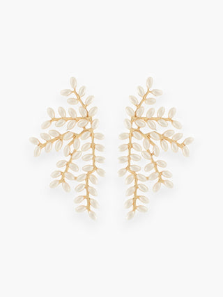 Pearl Leaf Branch Gold Earrings-Jewelry-Golden Stella-L. Mae Boutique & Wild Mabel Clothing