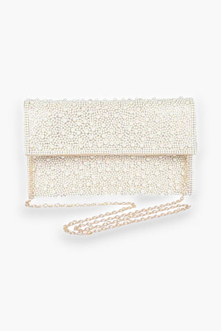 Pearl Studded Envelope Clutch Bag