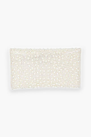 Pearl Studded Envelope Clutch Bag