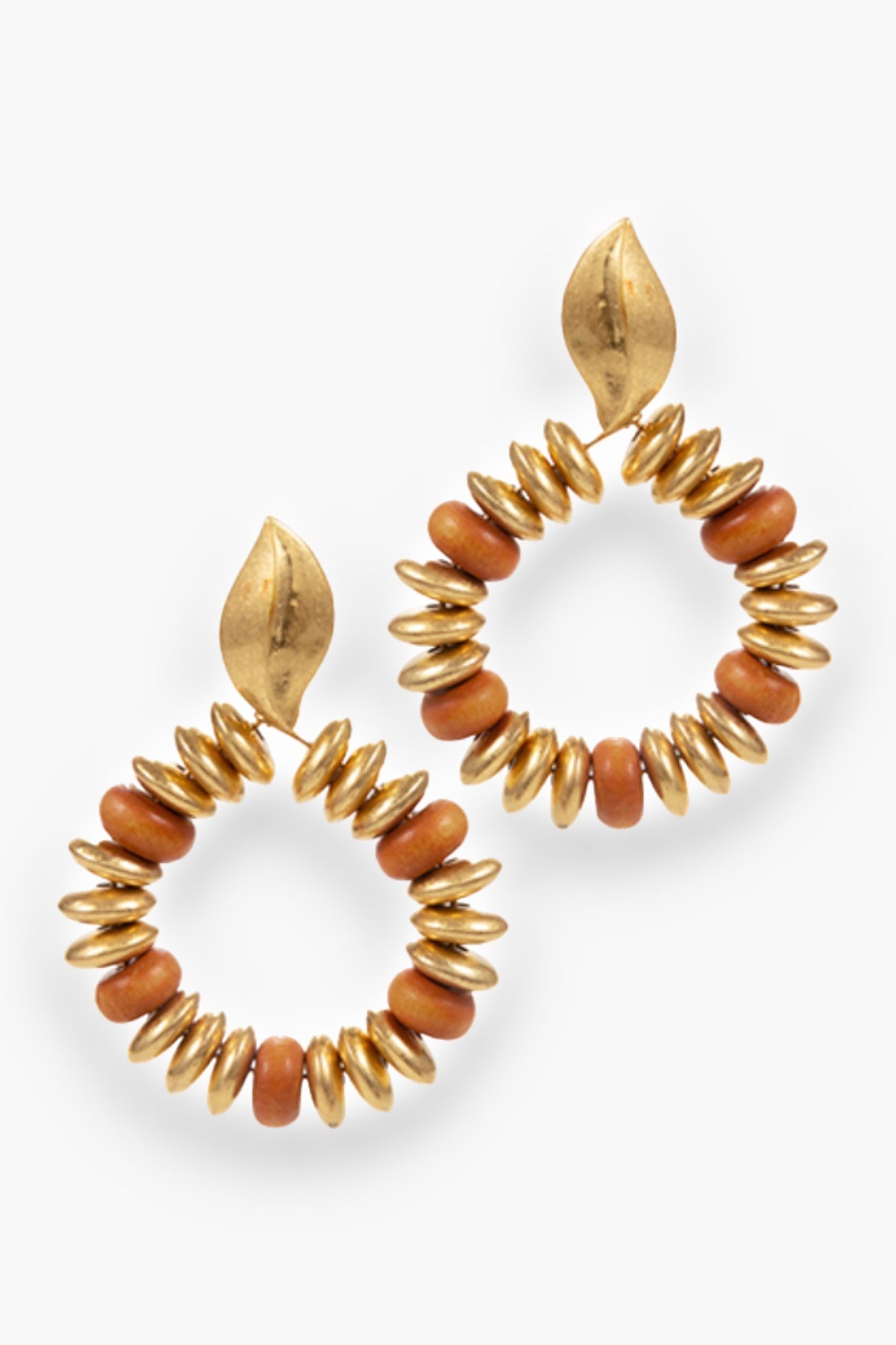 Perfect Effect Gold Wood Bead Earrings-Jewelry-Golden Stella-L. Mae Boutique & Wild Mabel Clothing