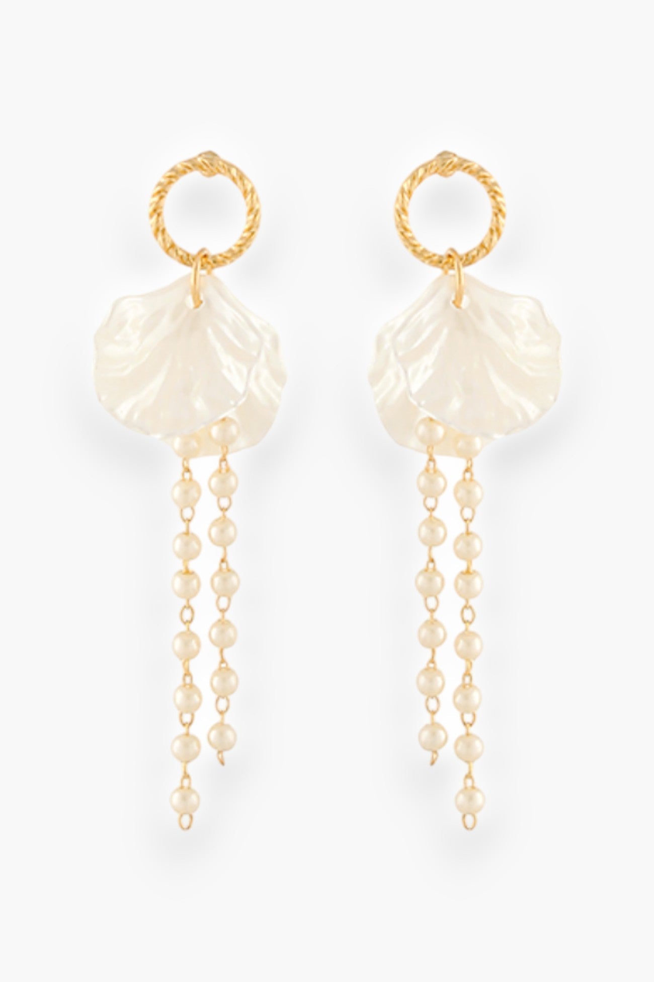 Petal & Pearl Fringe Earrings-Jewelry-Golden Stella-L. Mae Boutique & Wild Mabel Clothing