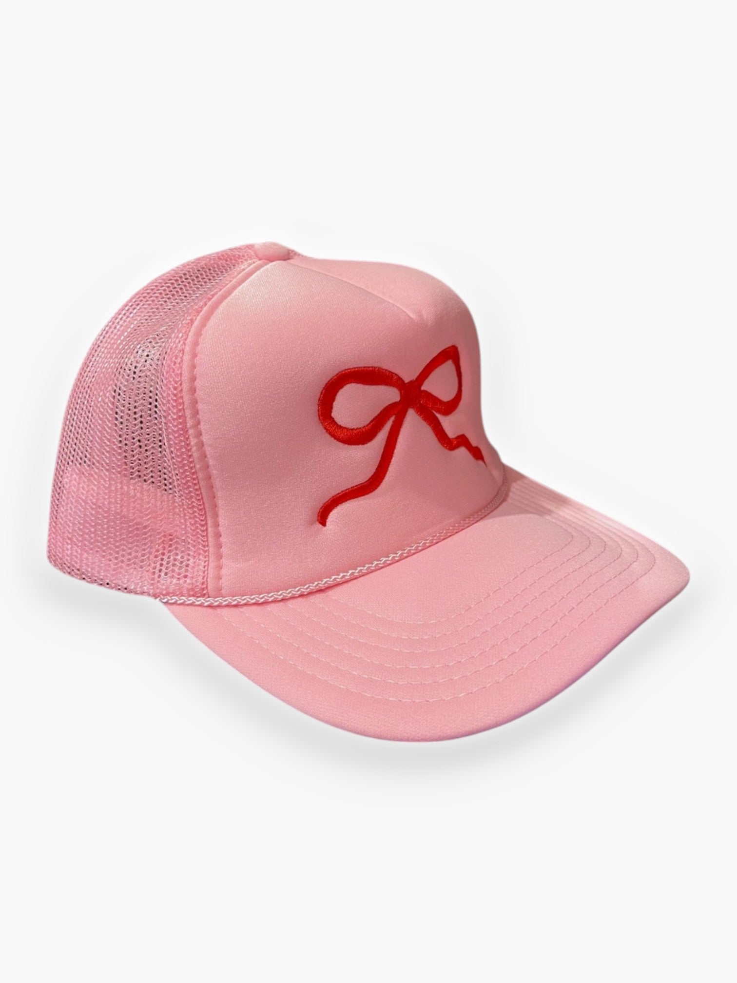 Pink Bow Trucker Hat-Accessories-Happi Style-L. Mae Boutique &amp; Wild Mabel Clothing