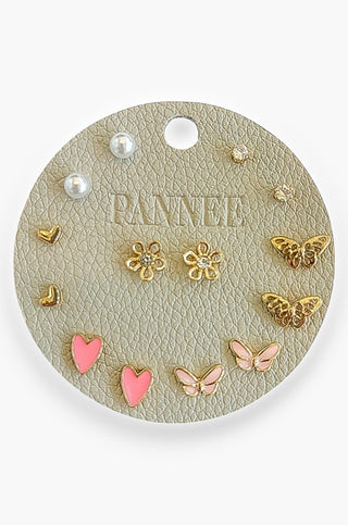 Pink Heart & Butterfly Mega Stud Earring Set-Jewelry-Pannee-L. Mae Boutique & Wild Mabel Clothing