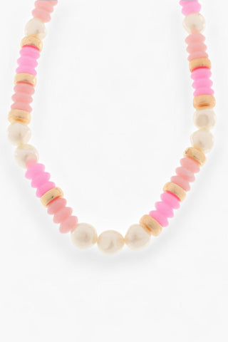 Pink & Pearl Gemstone Necklace-Jewelry-Golden Stella-L. Mae Boutique & Wild Mabel Clothing