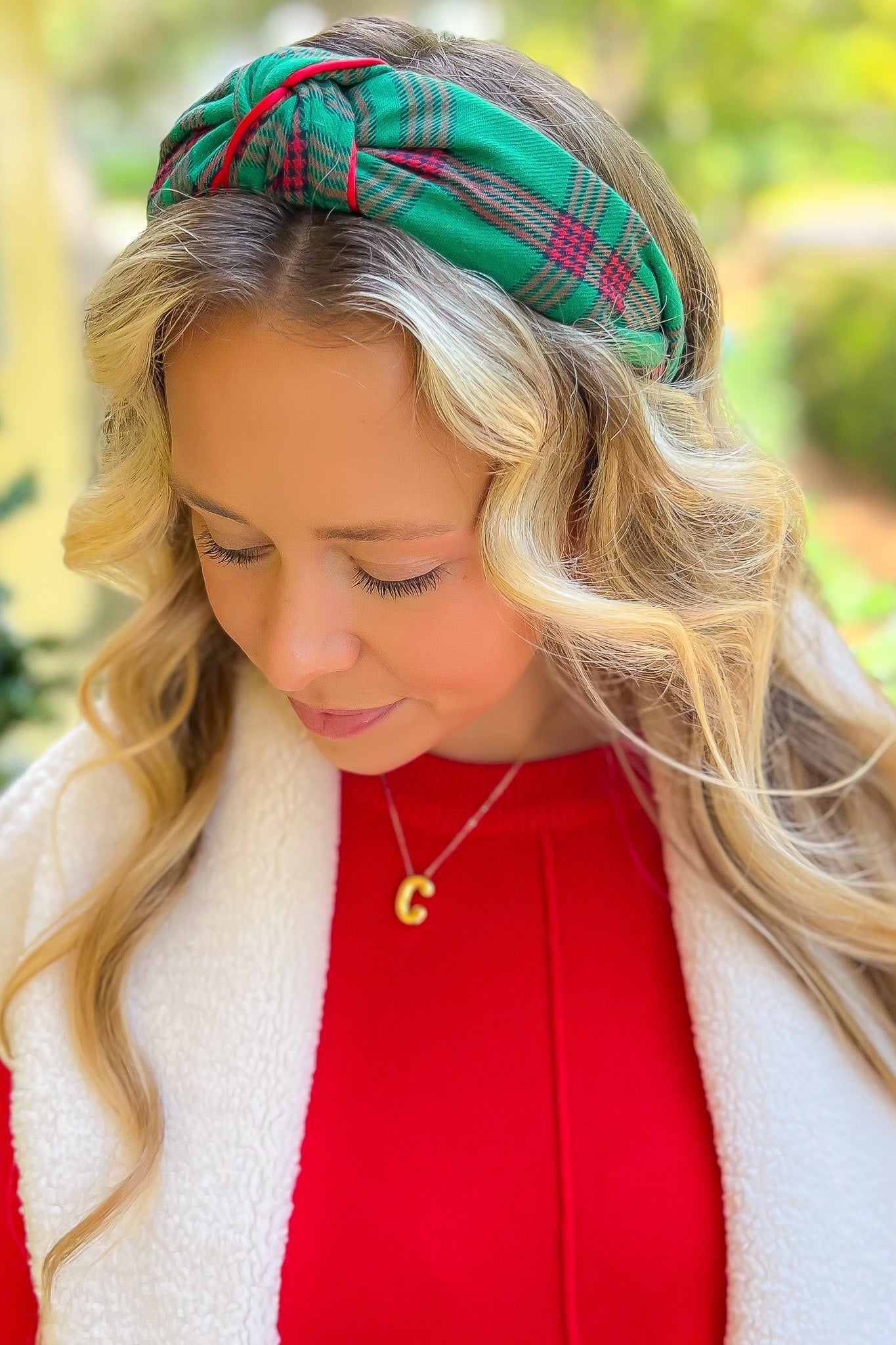 Plaid Christmas Knotted Headband-Accessories-Shiraleah-L. Mae Boutique &amp; Wild Mabel Clothing