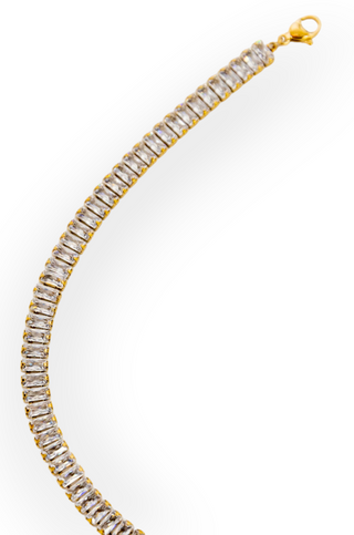 Punch Love Baguette Stone Tennis Necklace - 14K Gold Dipped-Lovoda-L. Mae Boutique