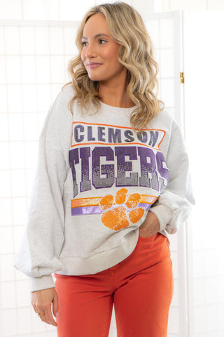 Queen of Sparkles Clemson Tigers Vintage Sweatshirt-Tops-Queen of Sparkles-L. Mae Boutique & Wild Mabel Clothing