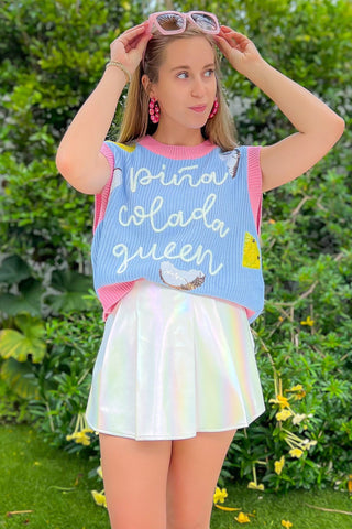 Queen of Sparkles Pina Colada Queen Sweater Vest-Tops-Queen of Sparkles-L. Mae Boutique & Wild Mabel Clothing