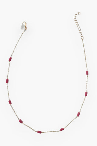 Red Gem Gold Chain Necklace-Jewelry-Pannee-L. Mae Boutique & Wild Mabel Clothing