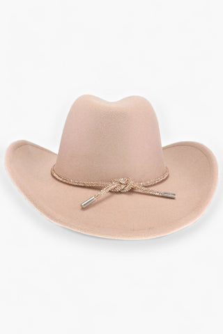 Reno Rhinestone Trim Taupe Cowboy Hat-Accessories-C.C Beanie-L. Mae Boutique & Wild Mabel Clothing