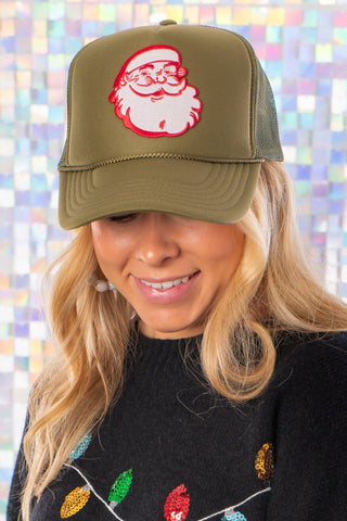 Santa Vibes Green Trucker Hat-Accessories-Vibes Hat Company-L. Mae Boutique & Wild Mabel Clothing