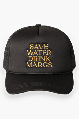 Save Water Drink Margs Black Trucker Hat-Accessories-Fashion City-L. Mae Boutique & Wild Mabel Clothing