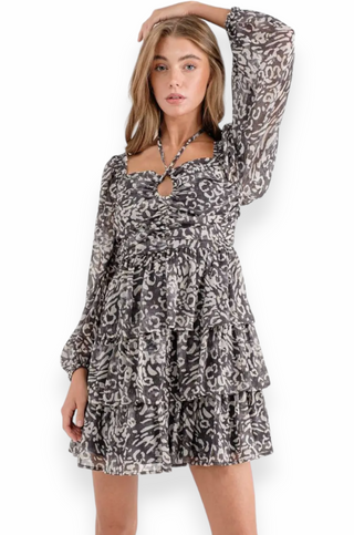 Cheetah Print Mini Dress-In The Beginning-L. Mae Boutique