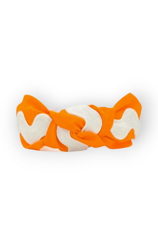 Orange and White Knotted Headband-Pretty Happies-L. Mae Boutique