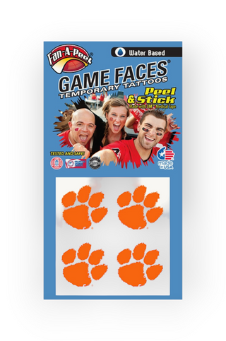 Clemson Paw Temporary Face Tattoos-Fanapeel-L. Mae Boutique