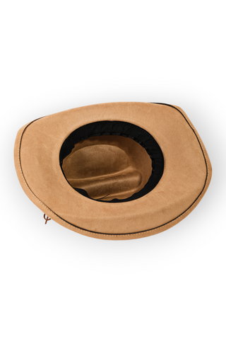 Elenor Taupe Studded Suede Cowgirl Hat-Fame Accessories-L. Mae Boutique
