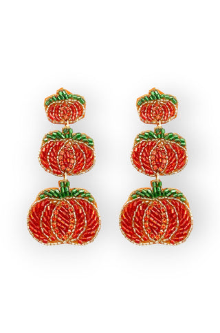 The Great Pumpkin Beaded Earrings-Golden Stella-L. Mae Boutique