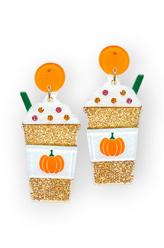 Pumpkin Spice Latte Earrings-Golden Stella-L. Mae Boutique