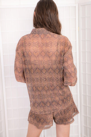 Second Nature Brown Snake Print Matching Set-TCEC-L. Mae Boutique