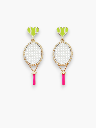 Serve It Up Tennis Earrings-Golden Stella-L. Mae Boutique