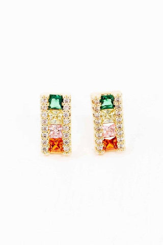 Set the Bar Colorful Rhinestone Stud Earring-Jewelry-Lovoda-L. Mae Boutique & Wild Mabel Clothing