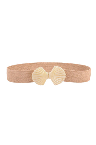 Shell Yeah Tan Acrylic Sea Shell Stretchy Belt-Accessories-Most Wanted USA-L. Mae Boutique & Wild Mabel Clothing