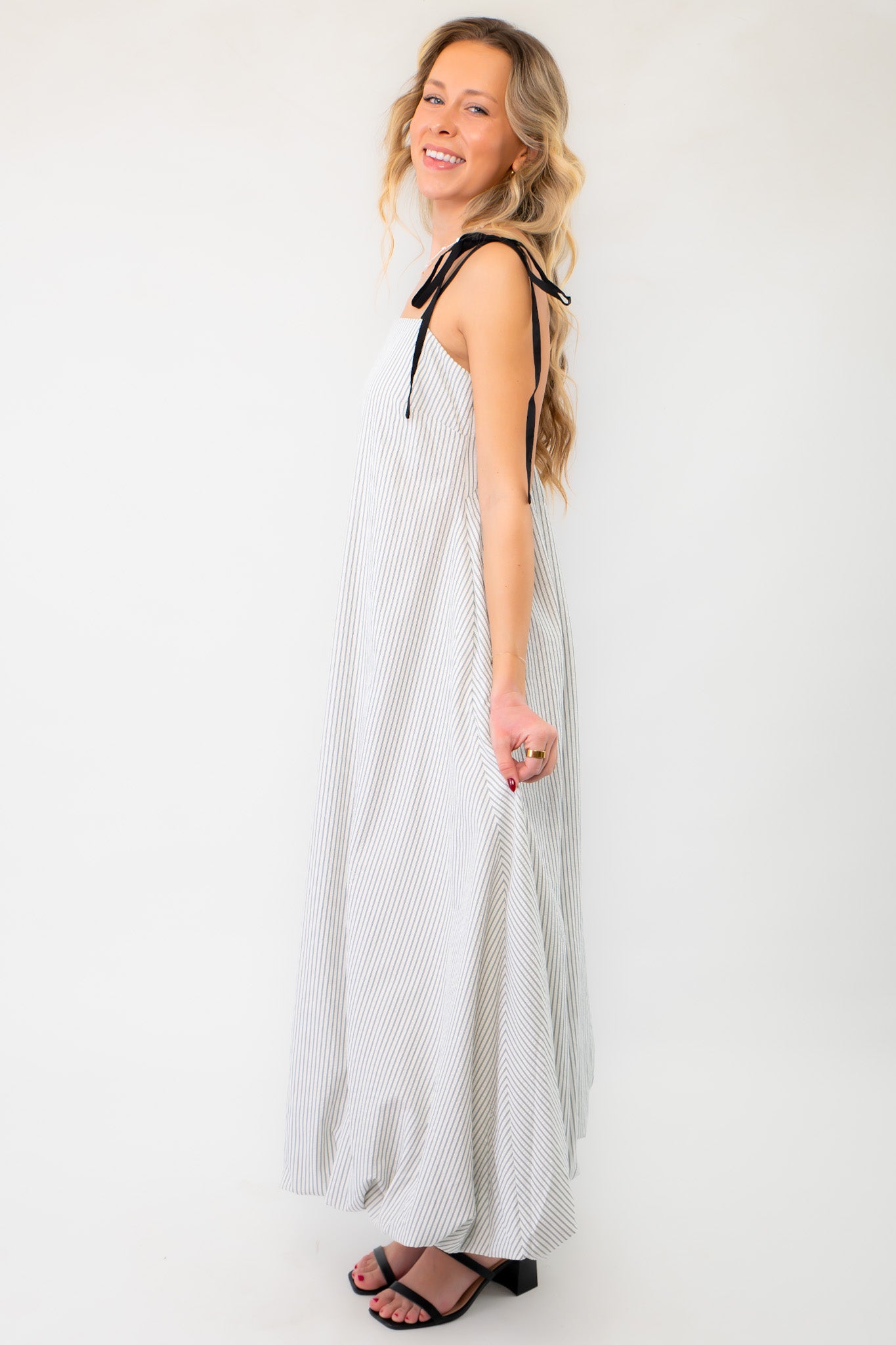 Shoreline Striped Bubble Hem Maxi Dress-Dresses-Heyson-L. Mae Boutique &amp; Wild Mabel Clothing