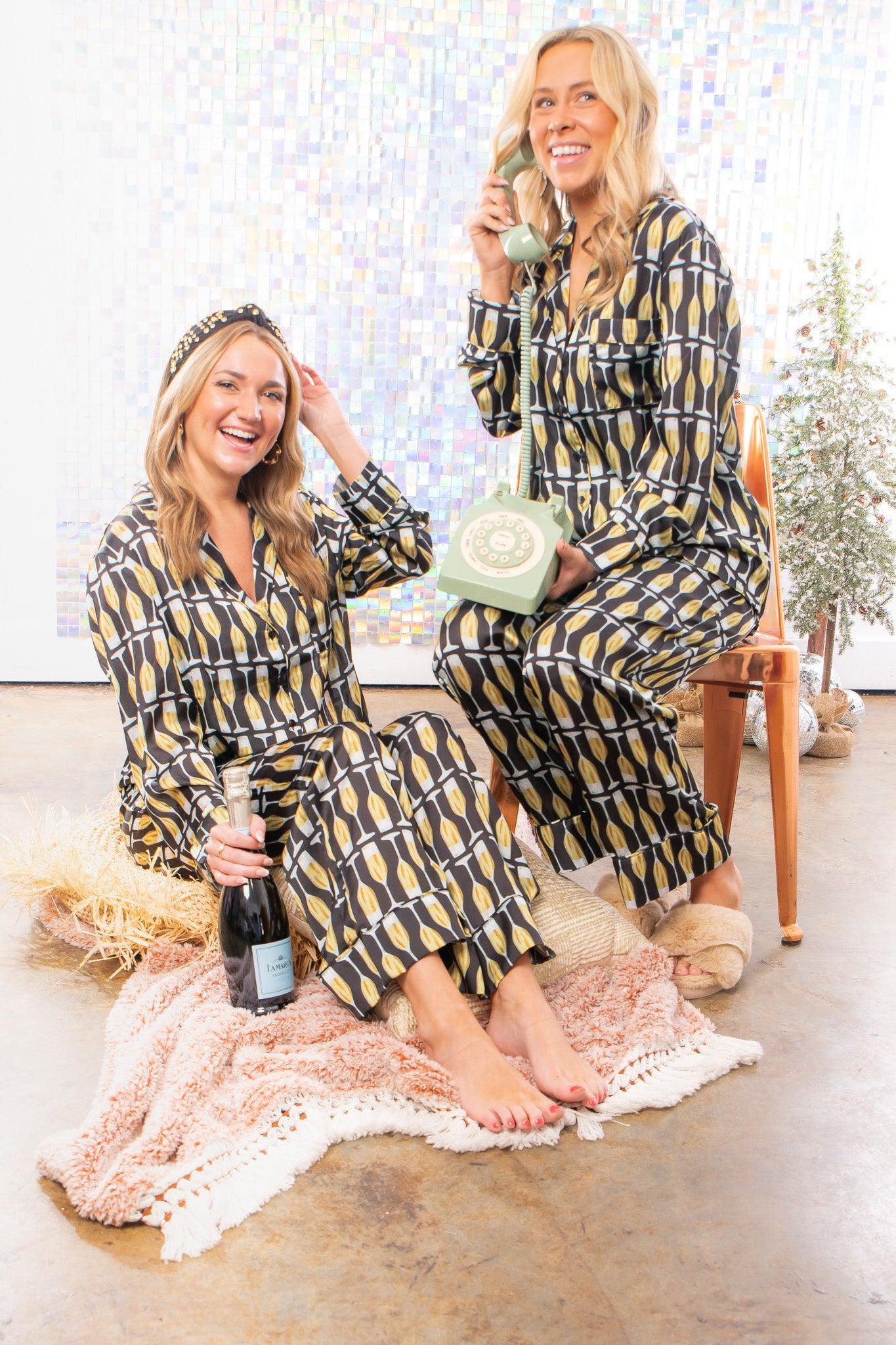 Show Me Your Mumu Champagne Silky Classic PJ Set-Onesies-Show Me Your Mumu-L. Mae Boutique & Wild Mabel Clothing