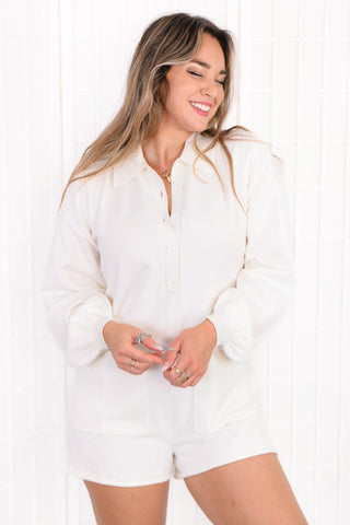 Show Me Your Mumu Cream Gianni Knit Romper-Onesies-Show Me Your Mumu-L. Mae Boutique & Wild Mabel Clothing