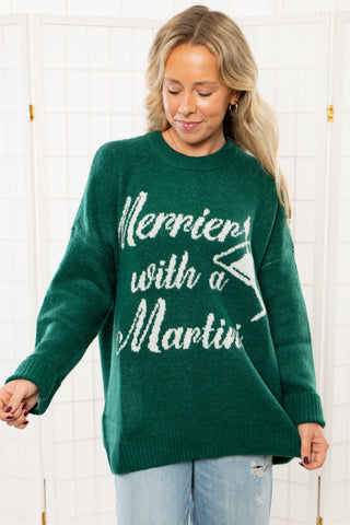 Show Me Your Mumu Martini Graphic Classic Crewneck Sweater-Tops-Show Me Your Mumu-L. Mae Boutique & Wild Mabel Clothing